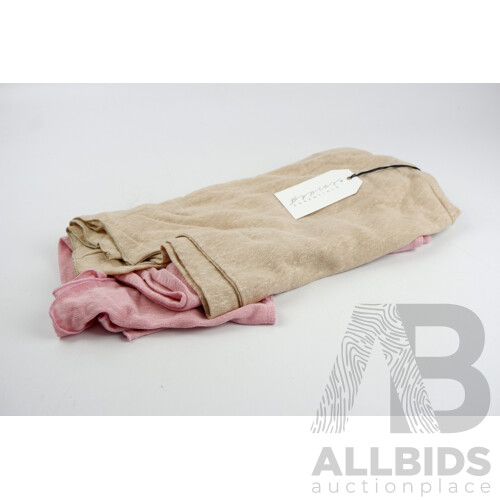 Two Bypias Linen Cotton T-Shirts, Brand New With Tags, One Size