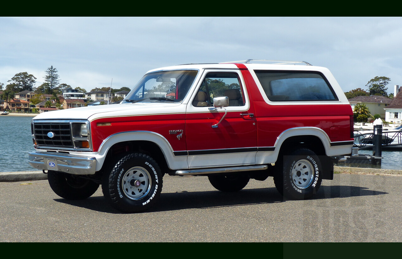 10/1984 Ford Bronco XLT (4x4) 2d Wagon Monza Red/White 351ci 5.8L V8