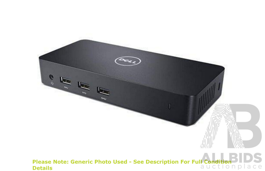 Dell (D3100) UHD 4K USB 3.0 Docking Station w/ Power Supply *Brand New