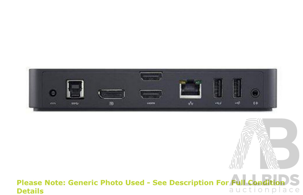 Dell (D3100) UHD 4K USB 3.0 Docking Station w/ Power Supply *Brand New