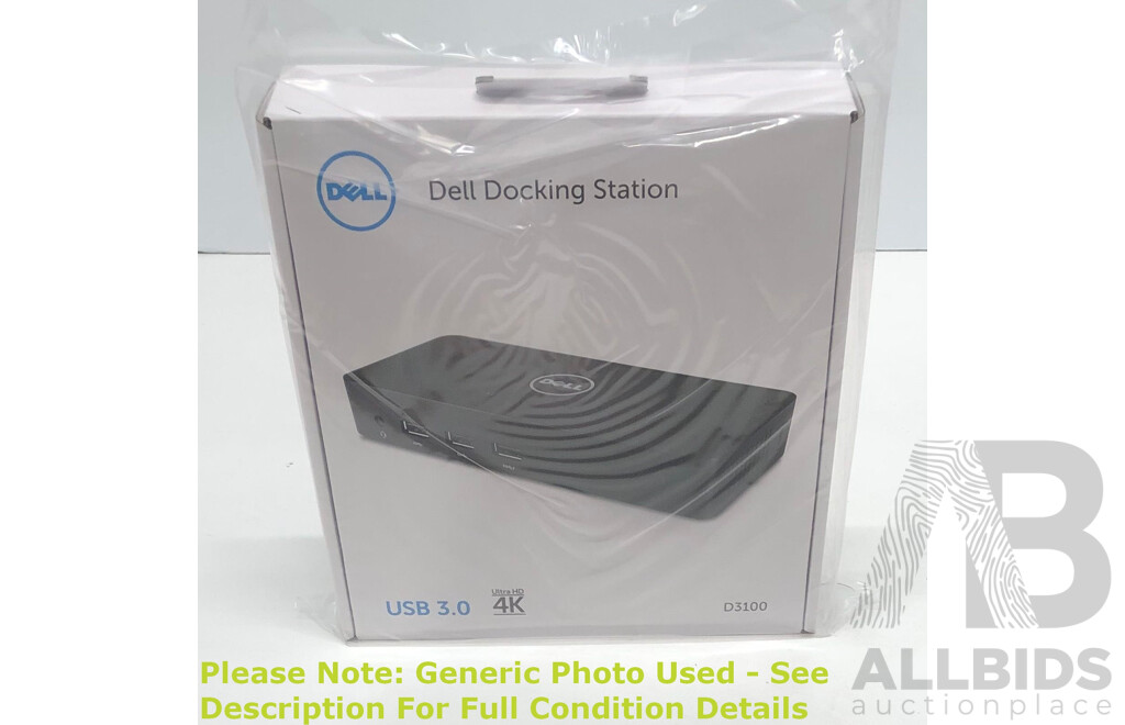Dell (D3100) UHD 4K USB 3.0 Docking Station w/ Power Supply *Brand New