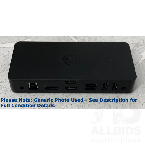 Dell (D3100) UHD 4K USB 3.0 Docking Station w/ Power Supply & Cables