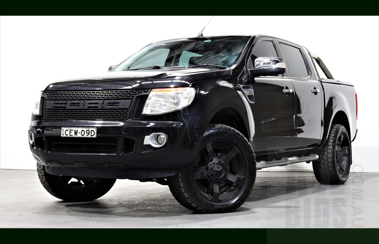3/2012 Ford Ranger XLT 3.2 (4x4) PX Dual C/Chas Black 3.2L Turbo Diesel