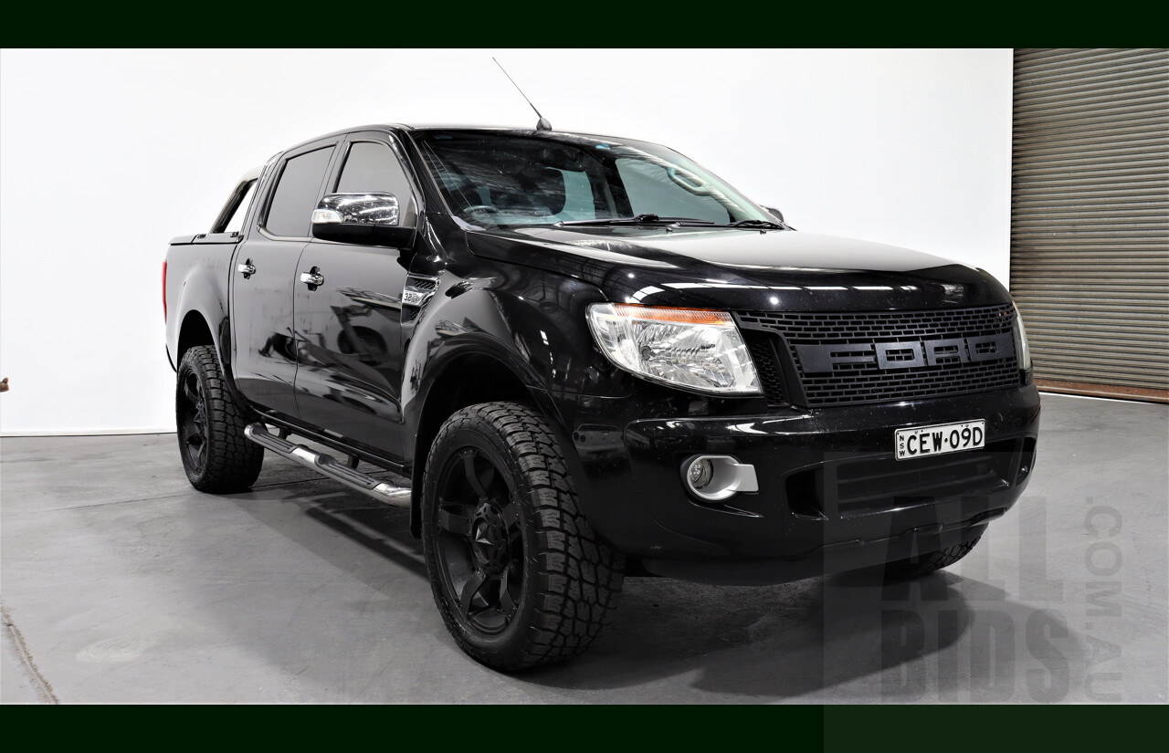 3/2012 Ford Ranger XLT 3.2 (4x4) PX Dual C/Chas Black 3.2L Turbo Diesel