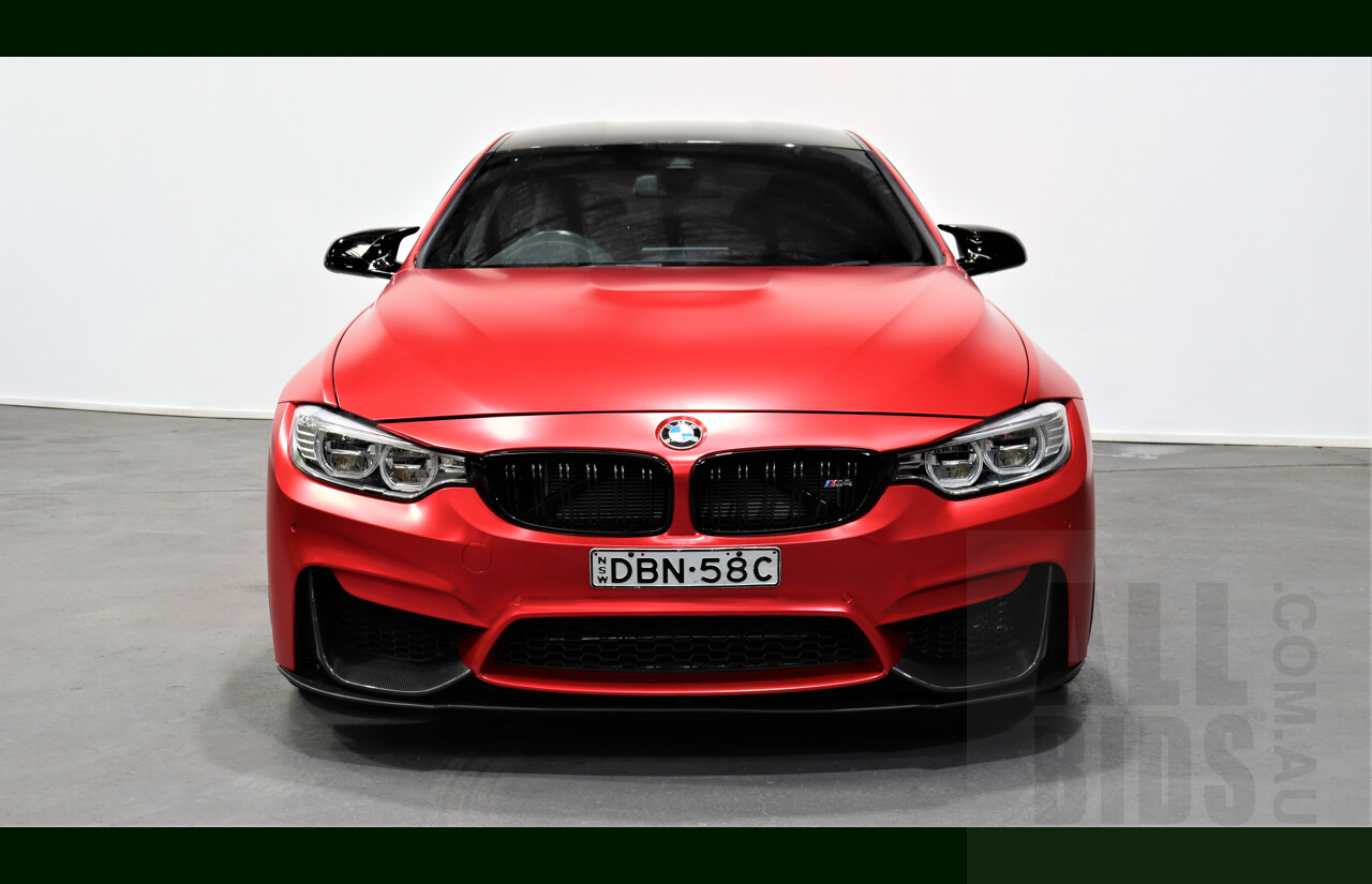 9/2015 BMW M4  F82 LCI 2d Coupe White White Wrapped Matte Red Chrome 3.0L Twin Turbo