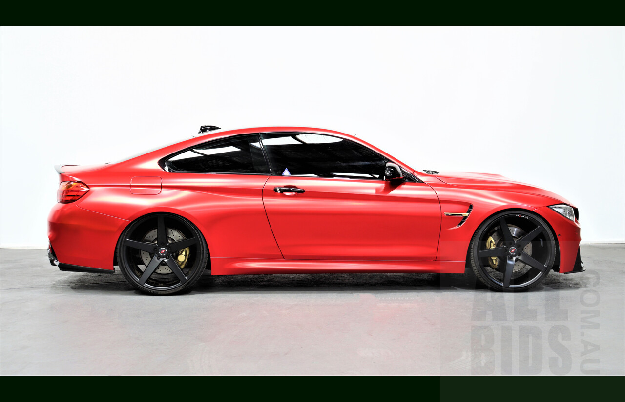 9/2015 BMW M4  F82 LCI 2d Coupe White White Wrapped Matte Red Chrome 3.0L Twin Turbo