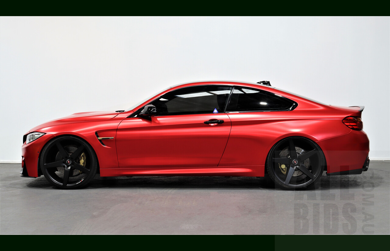 9/2015 BMW M4  F82 LCI 2d Coupe White White Wrapped Matte Red Chrome 3.0L Twin Turbo