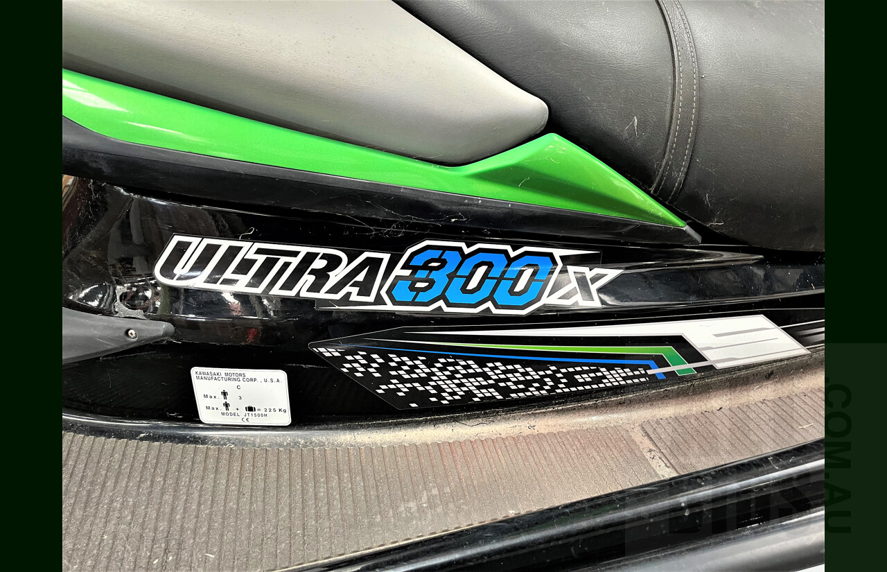 Kawasaki Ultra 300X VIN: US-KAW31788E313 With 09/2013 Ausmarine PWC13 Jetski Trailer VIN: 6KUAUSMARBRBT5487