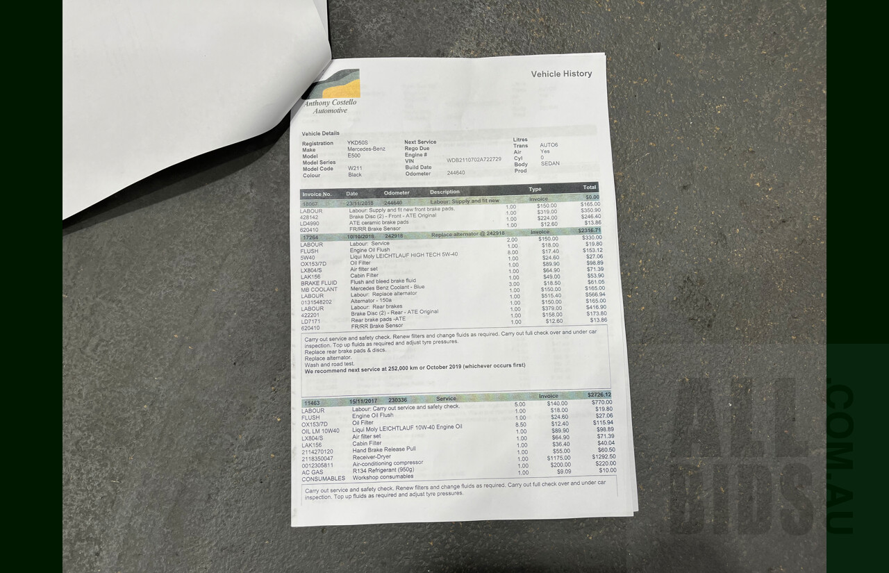 1/2005 Mercedes-Benz E500 Avantgarde W211 4d Sedan Black 5.0L V8