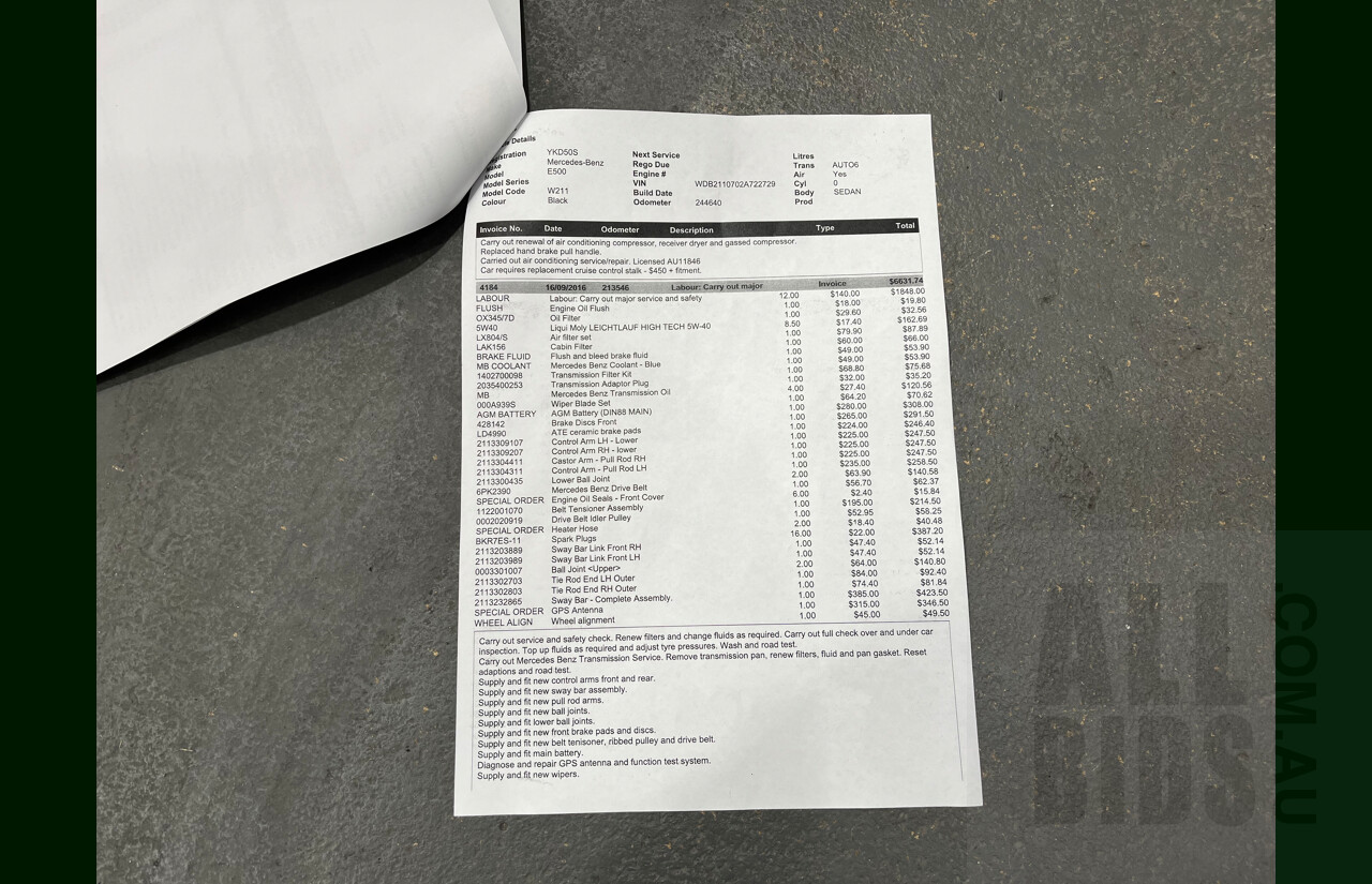 1/2005 Mercedes-Benz E500 Avantgarde W211 4d Sedan Black 5.0L V8