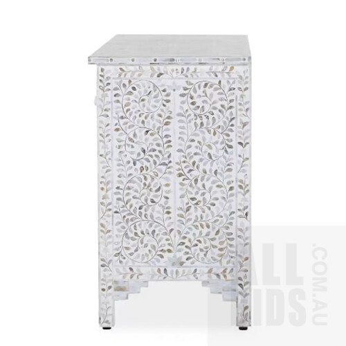 Matt Blatt Portia Ivy Mother Of Pearl Inlay Chest Of Drawers - ORP $2299.00