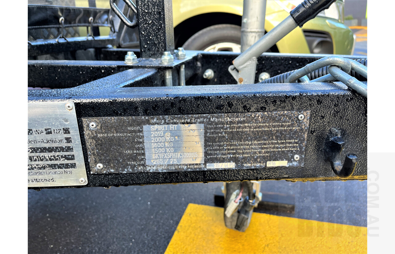 2019 Mars Campers Trailers Spirit HT Off-Road Camper Trailer - Rego: TR21QD (NSW) - Vin number: SKYFXSPHTKS000015