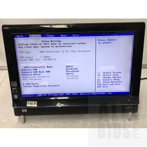HP (300-1140a) AMD Athlon II X2 (235e) 2.70GHz Processor 20-Inch All-in-One Computer