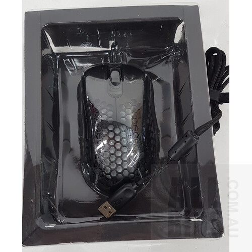 Kogan GM-AIR Ultra Lightweight RGB 6400dpi Gaming Mouse (Black) and Kogan Pulse+ Lite Smart Watch (Classic Black) - Lot of 2