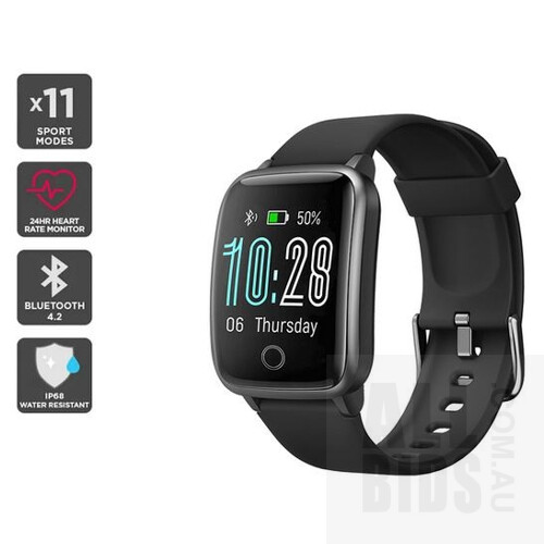 Kogan GM-AIR Ultra Lightweight RGB 6400dpi Gaming Mouse (Black) and Kogan Pulse+ Lite Smart Watch (Classic Black) - Lot of 2