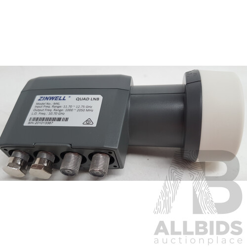 Zinwell Satellite Quad LNB Foxtel, Vast 10700 Quad Output - Lot of 20 - Total ORP $836.00