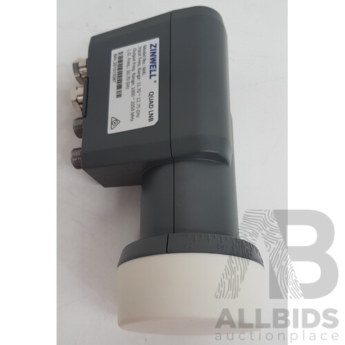 Zinwell Satellite Quad LNB Foxtel, Vast 10700 Quad Output - Lot of 20 - Total ORP $836.00