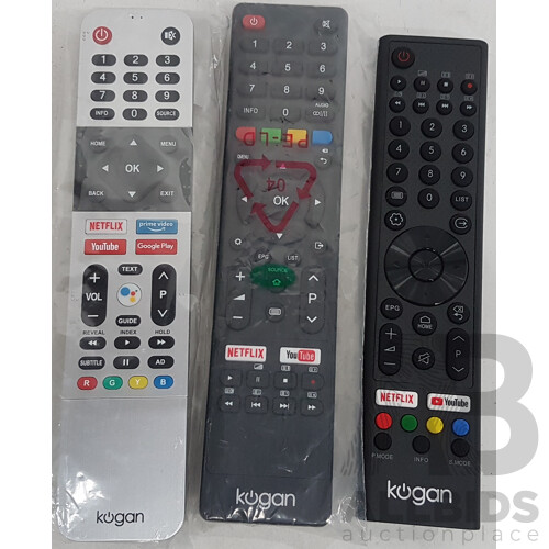 Assorted Kogan TV Remote Controls - Lot of 3 - Total ORP $149.97