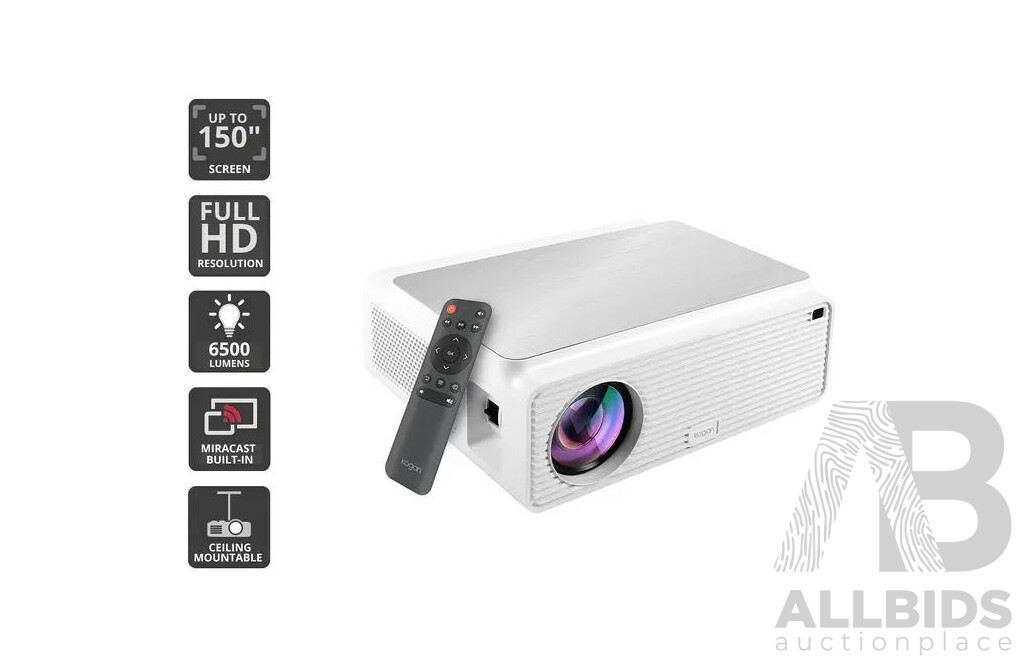 Kogan 6500 Lumens Full HD Wi-Fi Projector (S900) - ORP $329.00