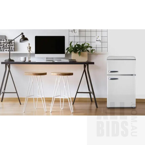 Kogan Retro 86L Top Mount Bar Fridge (White) - ORP $239.00