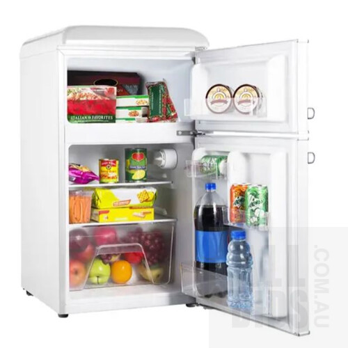Kogan Retro 86L Top Mount Bar Fridge (White) - ORP $239.00