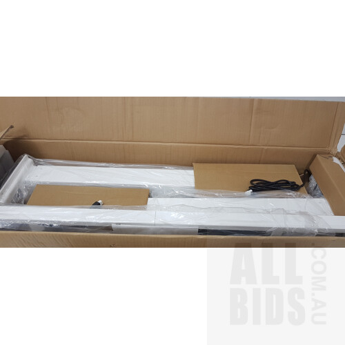 Box 1 of 2 - Ergolux Electric Dual Motor Standing Desk (White), Missing Parts - ORP $499.00