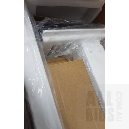 Box 1 of 2 - Ergolux Electric Dual Motor Standing Desk (White), Missing Parts - ORP $499.00