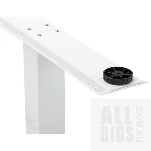 Box 1 of 2 - Ergolux Electric Dual Motor Standing Desk (White), Missing Parts - ORP $499.00
