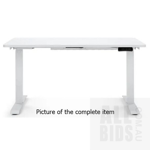 Box 1 of 2 - Ergolux Electric Dual Motor Standing Desk (White), Missing Parts - ORP $499.00