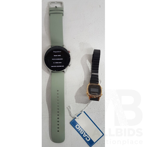 Xiaomi Smart Watch (Matcha Green) and Casio Vintage Women's Watch (Black and Gold) - Lot of 2 - Total ORP $238.00