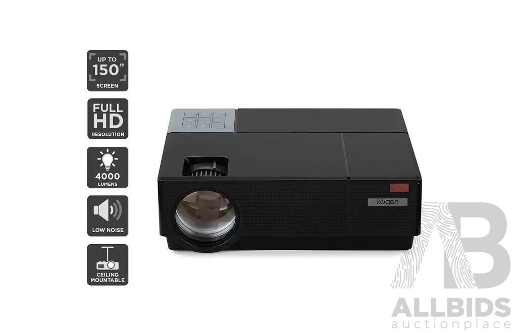 Kogan 4000 Lumens Full HD Projector (F600) - ORP $395.00