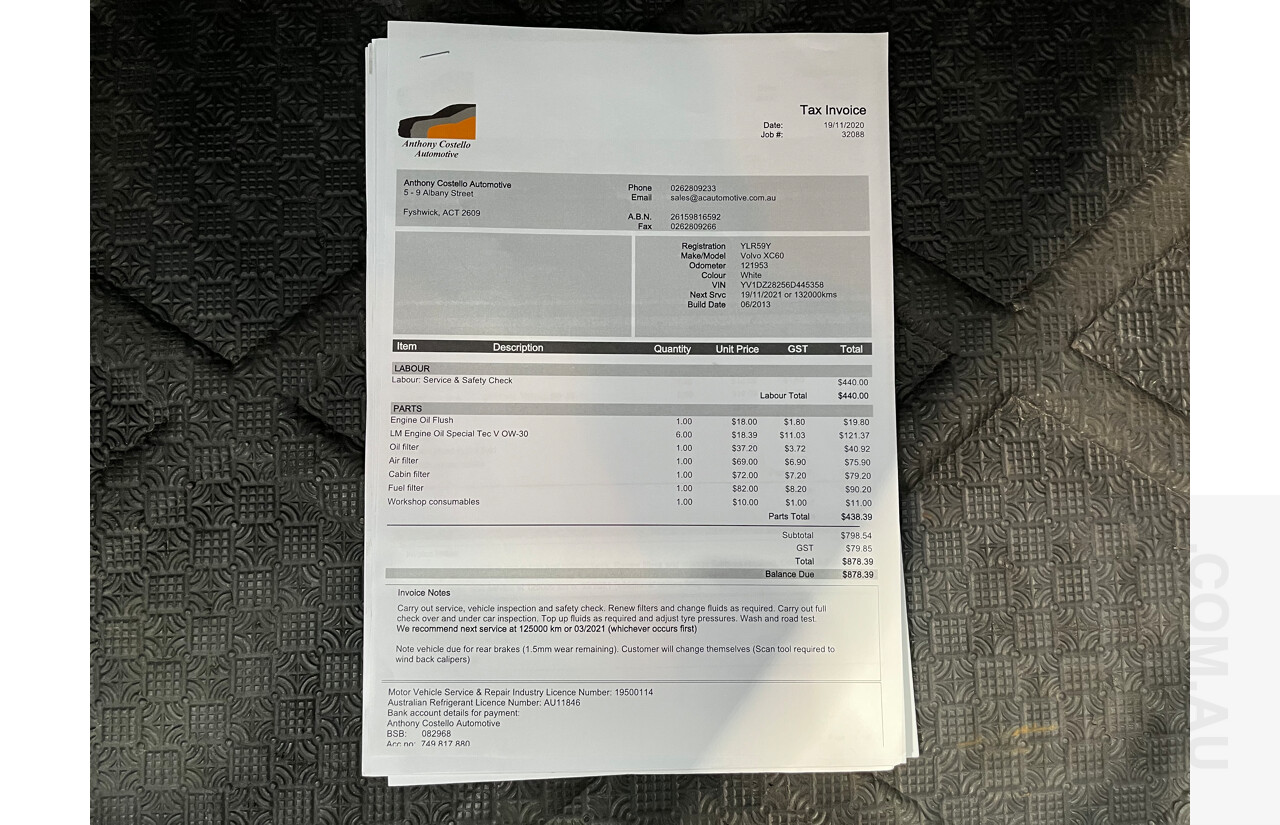 6/2013 Volvo XC60 D5 R-Design Polestar DZ MY12 4d Wagon White 2.4L Turbo Diesel