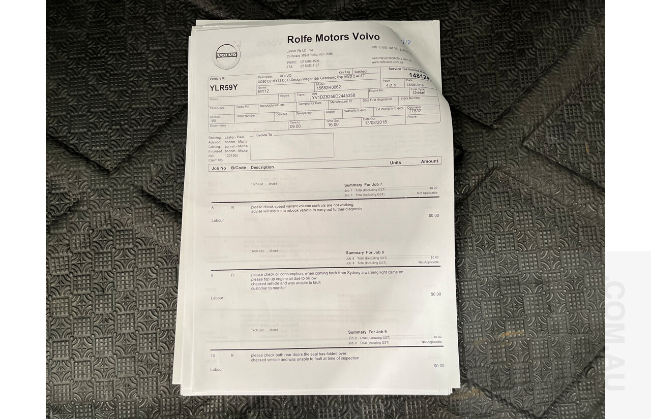 6/2013 Volvo XC60 D5 R-Design Polestar DZ MY12 4d Wagon White 2.4L Turbo Diesel