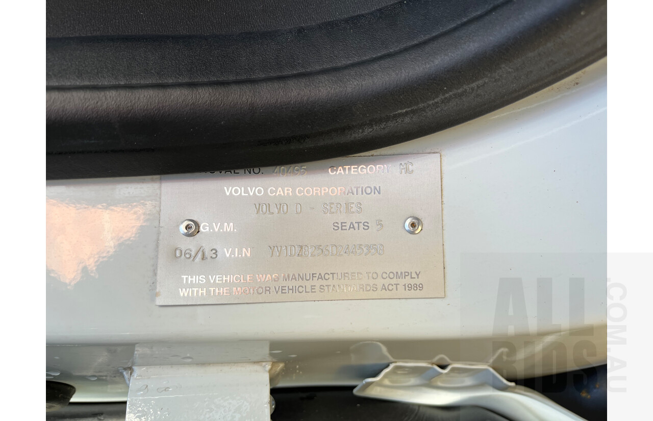 6/2013 Volvo XC60 D5 R-Design Polestar DZ MY12 4d Wagon White 2.4L Turbo Diesel