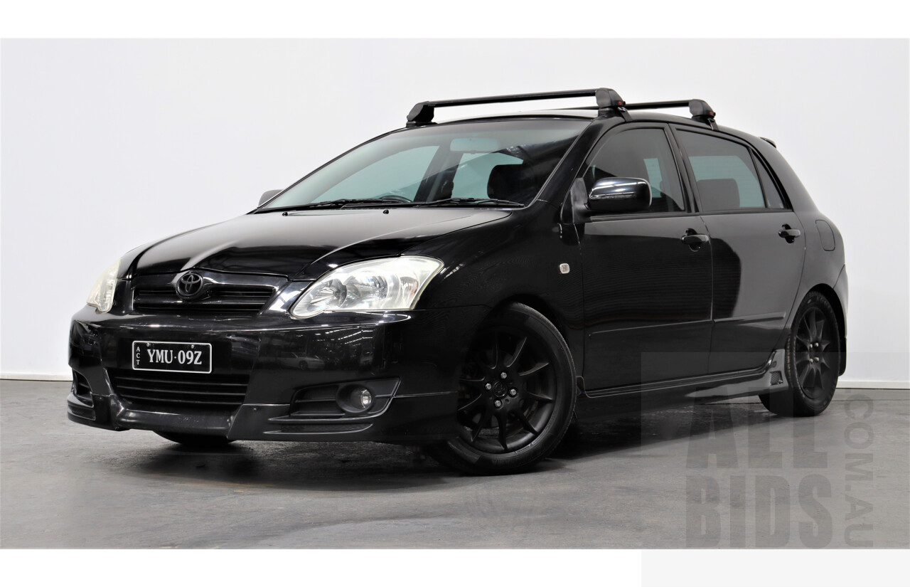 11/2005 Toyota Corolla Sportivo ZZE123R 5d Hatchback Black 1.8L