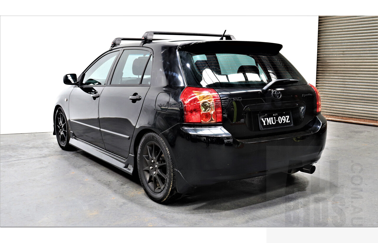 11/2005 Toyota Corolla Sportivo ZZE123R 5d Hatchback Black 1.8L