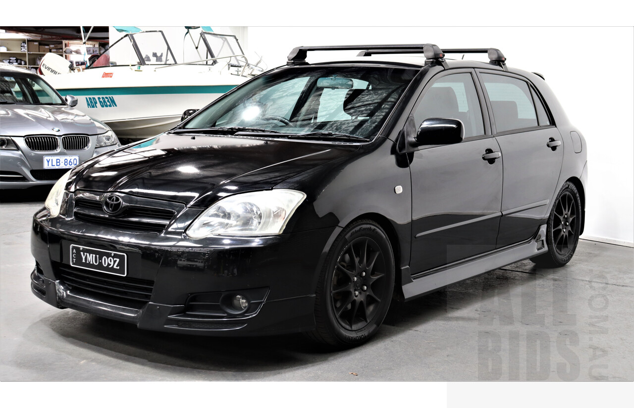 11/2005 Toyota Corolla Sportivo ZZE123R 5d Hatchback Black 1.8L