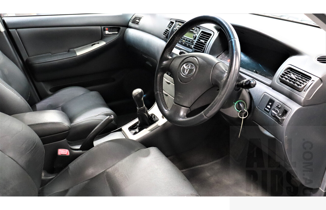 11/2005 Toyota Corolla Sportivo ZZE123R 5d Hatchback Black 1.8L