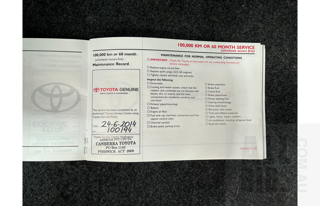 11/2005 Toyota Corolla Sportivo ZZE123R 5d Hatchback Black 1.8L