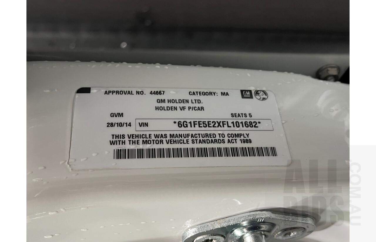 10/2014 Holden Commodore SS-V Redline VF MY15 4d Sedan White 6.0L