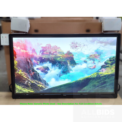 Sharp (PN-70TB3) 70-Inch LED Backlit FHD (1080p) LCD Touchscreen Display Screen w/ Speakers & Media Controller System