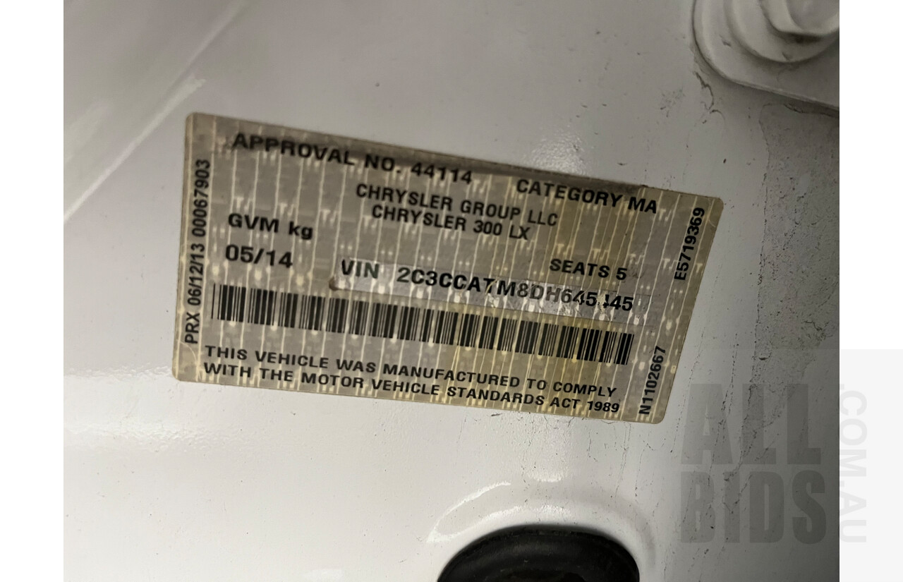 5/2014 Chrysler 300 C MY12 4d Sedan White 3.0L Turbo Diesel