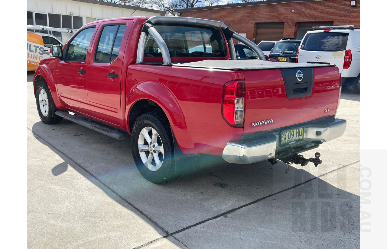 10/2012 Nissan Navara ST (4x2) D40 MY12 Dual Cab P/Up Red 2.5L