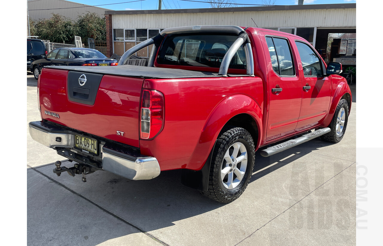 10/2012 Nissan Navara ST (4x2) D40 MY12 Dual Cab P/Up Red 2.5L