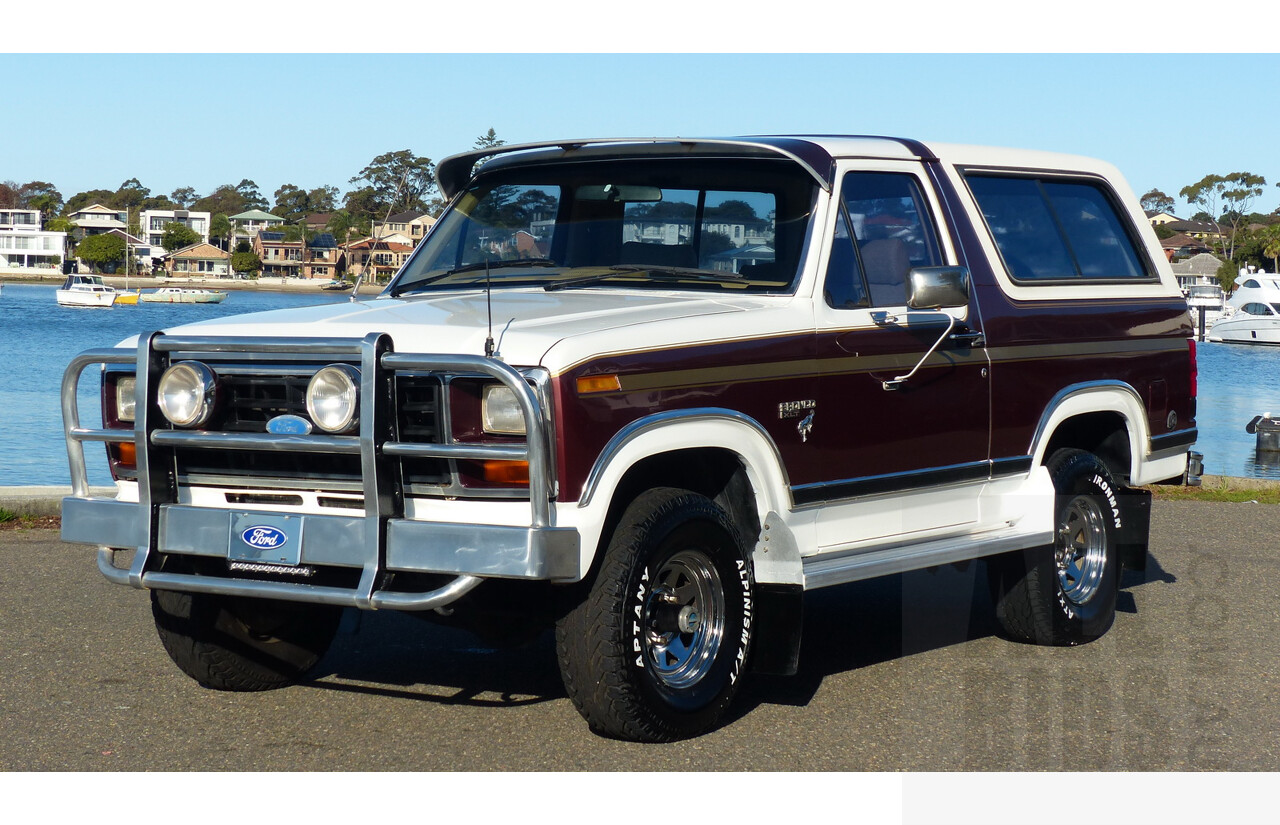 3/1985 Ford Bronco (4x4) 2d Wagon Metallic Brown & White 5.8L V8 351ci - Matching Numbers