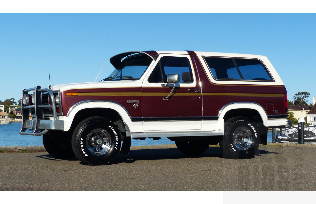 3/1985 Ford Bronco (4x4) 2d Wagon Metallic Brown & White 5.8L V8 351ci - Matching Numbers