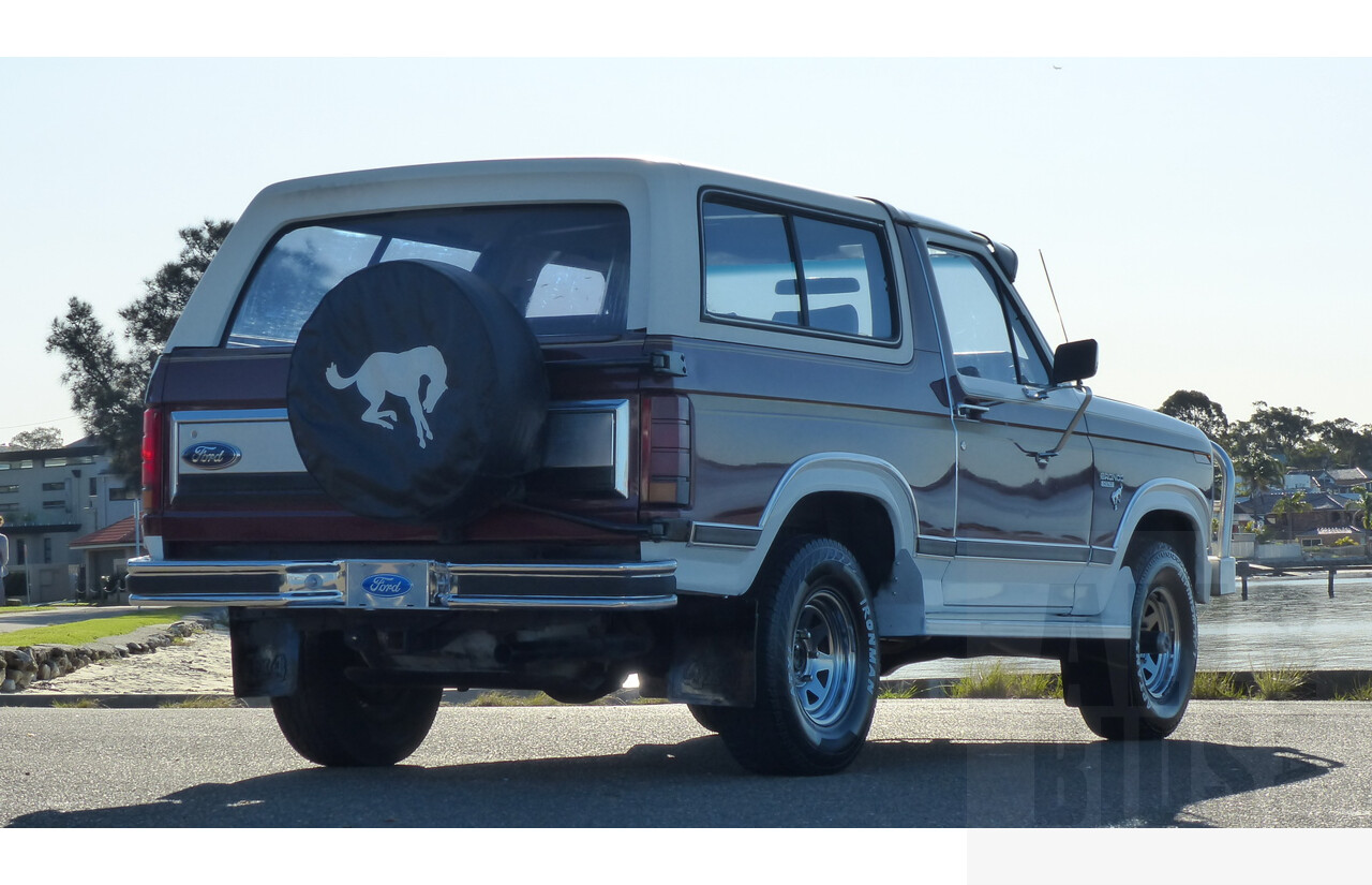 3/1985 Ford Bronco (4x4) 2d Wagon Metallic Brown & White 5.8L V8 351ci - Matching Numbers