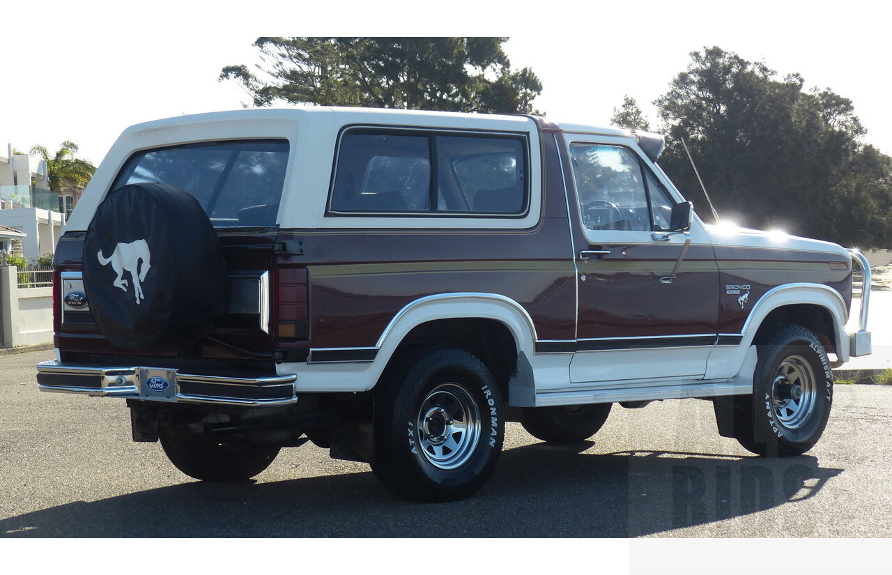 3/1985 Ford Bronco (4x4) 2d Wagon Metallic Brown & White 5.8L V8 351ci - Matching Numbers