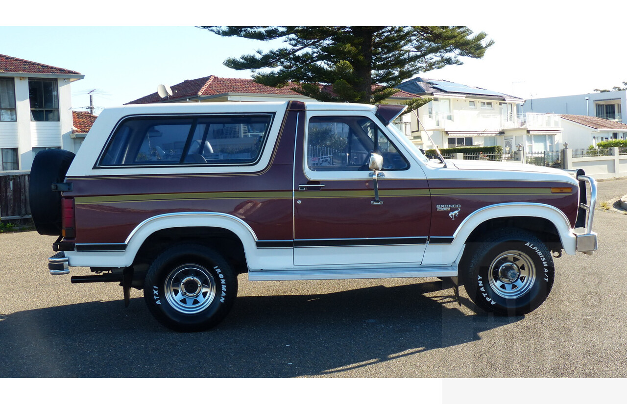 3/1985 Ford Bronco (4x4) 2d Wagon Metallic Brown & White 5.8L V8 351ci - Matching Numbers