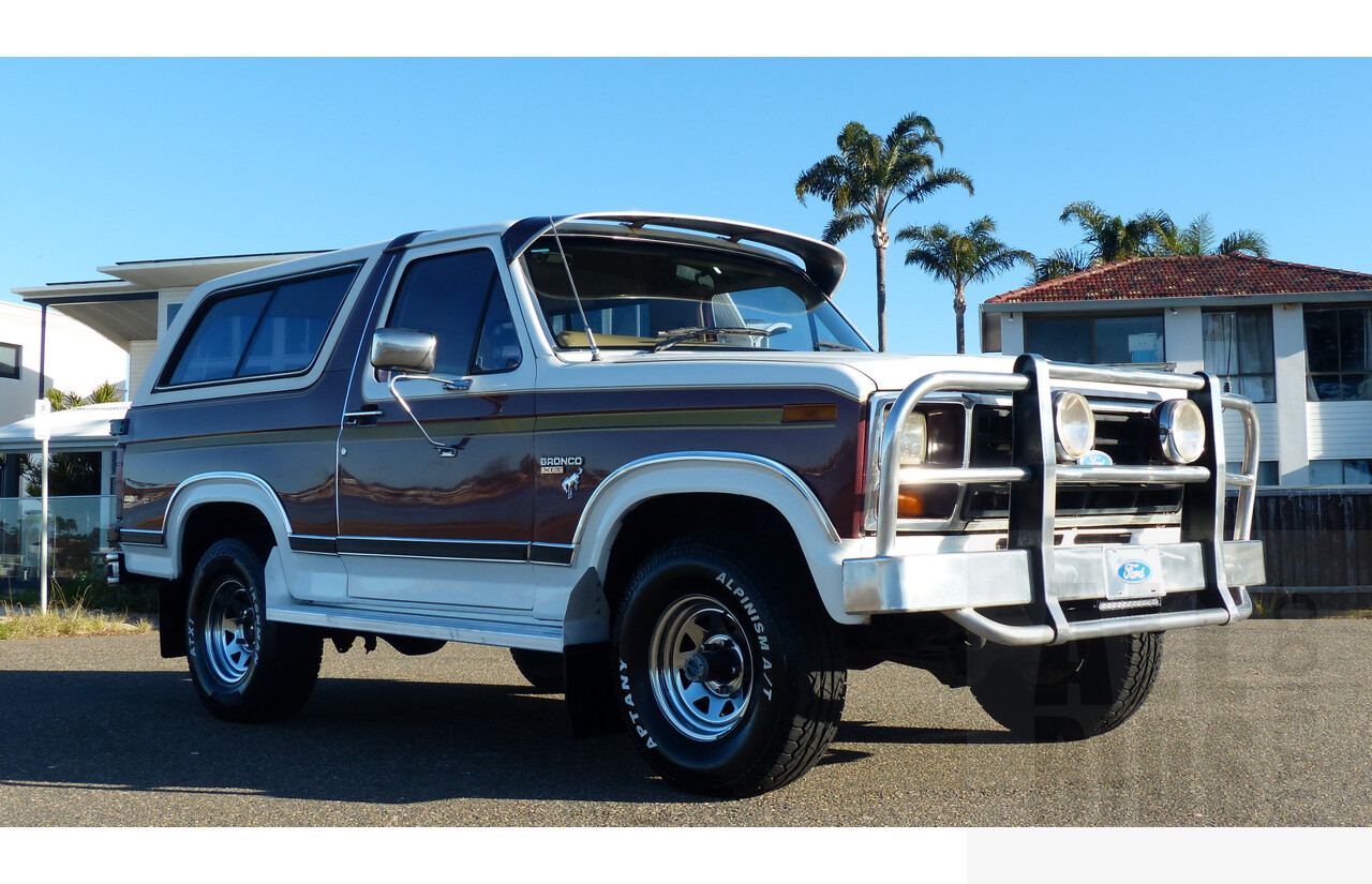 3/1985 Ford Bronco (4x4) 2d Wagon Metallic Brown & White 5.8L V8 351ci - Matching Numbers